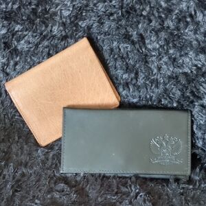 Leather Bifold Wallet in Black and Tan - Men Accessories